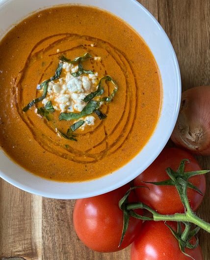 Roasted Tomato Soup with Boursin Cheese