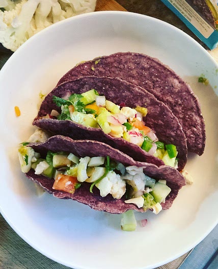 PALM HEARTS AND CAULIFLOWER CEVICHE
