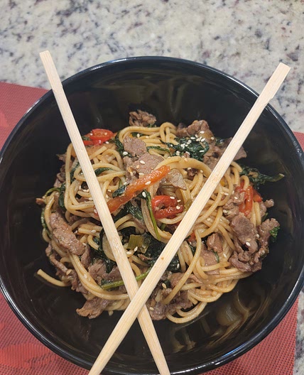 Beef and Spinach "Lo-Mein"