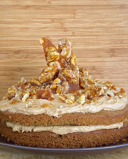 Coffee Cake with Walnut Brittle