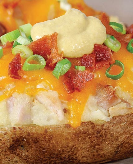 Twice Baked Turkey Dijon Baked Potatoes