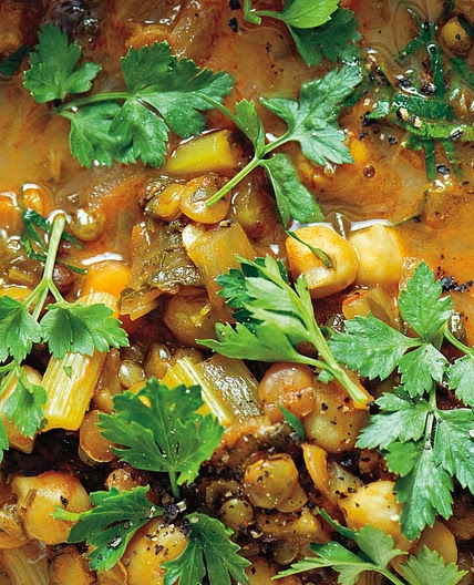 Spiced Moroccan Vegetable Soup with Chickpeas, Cilantro, and Lemon (Harira) Recipe