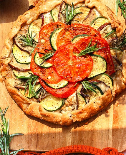 Eggplant Galette with Tahini Sauce
