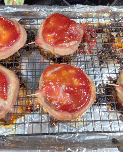 Bacon-Wrapped Mini Meat Loaves