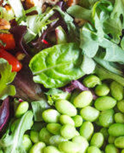 Edamame, corn, and tomato salad