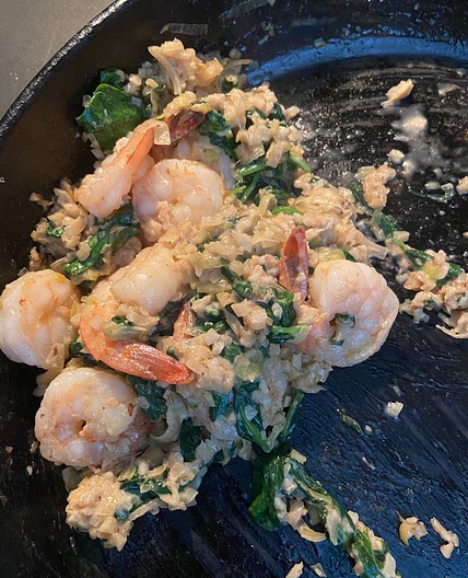 Creamy Cauliflower Rice With Shrimp