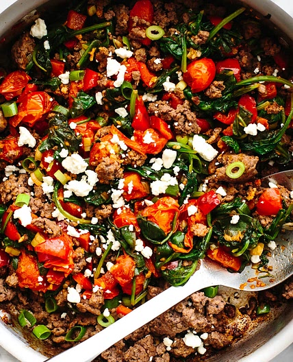 Mediterranean Ground Beef Stir Fry