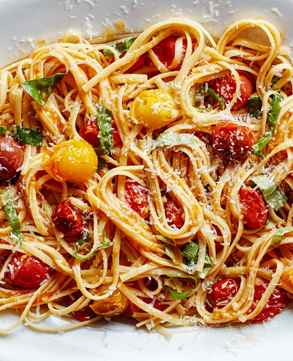 Pasta with 15-Minute Burst Cherry Tomato Sauce Recipe