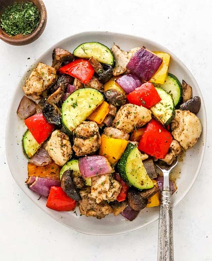 10 Minute Roasted Chicken and Vegetables - Air Fryer Recipe