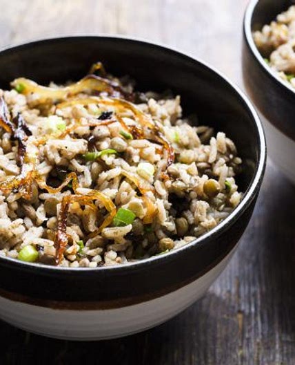 Lebanese Lentils and Rice with Crisped Onions (Mujaddara)