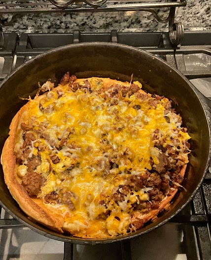 Herb, Sausage, and Cheese Dutch Baby