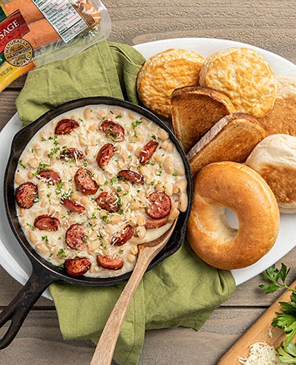 Creamy Braised White Beans and Sausage