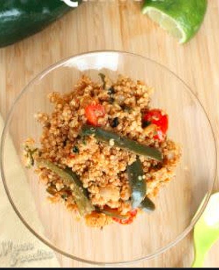 Garlic-Infused Quinoa with Tomatoes and Poblano Peppers