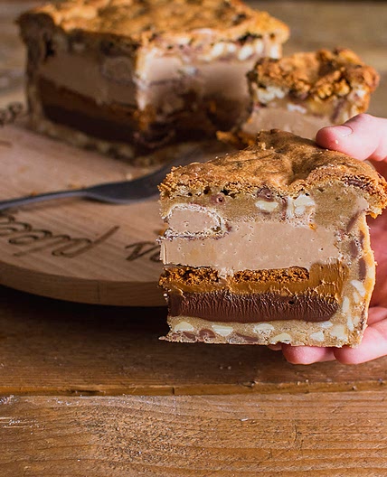 Nutella, Lotus Biscoff & Kinder Cookie Pie