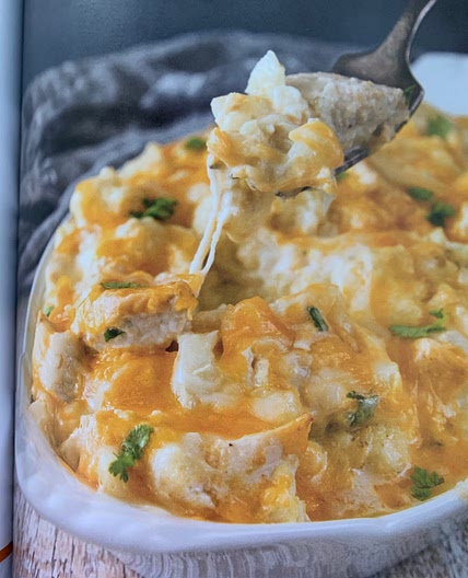 Green Chicken Enchilada Cauliflower Casserole