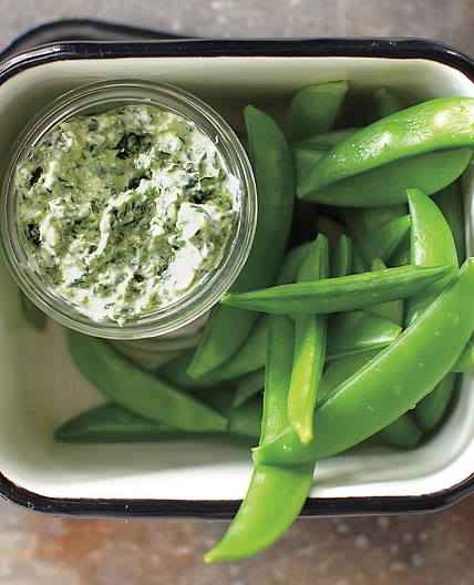 Kale Dip with Snap Peas