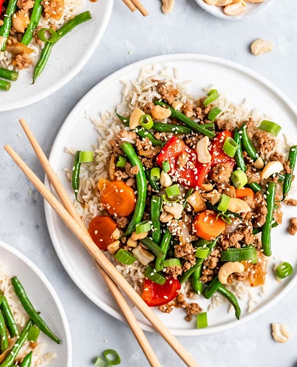 30 Minute Sesame Chicken Green Bean Stir Fry