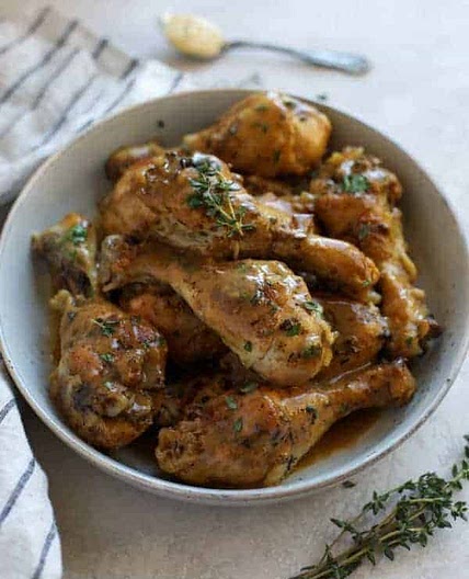 Slow Cooker Dijon-Thyme Chicken Legs
