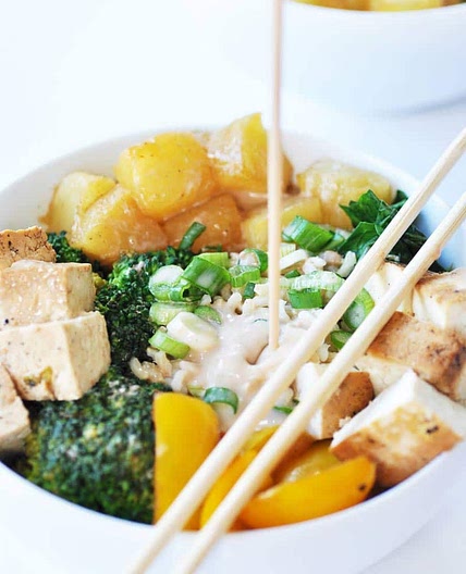 Sweet & Spicy Asian Brown Rice and Pineapple Bowl