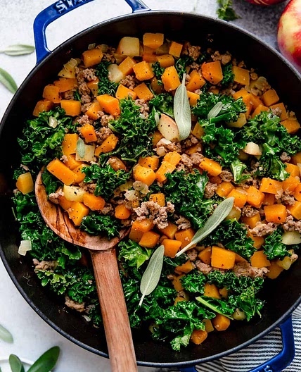 Butternut Squash and Apple Hash with Sausage