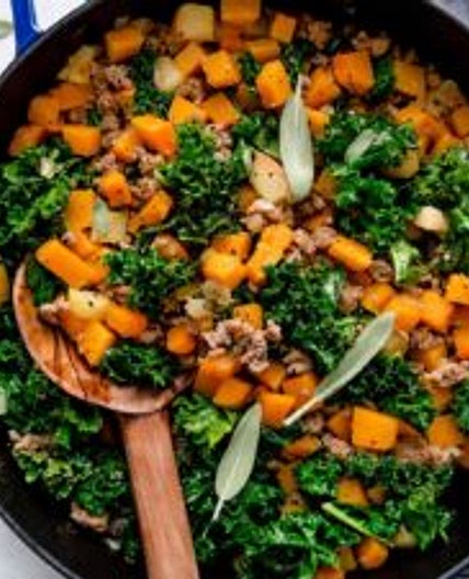 Butternut Squash and Apple Hash with Sausage