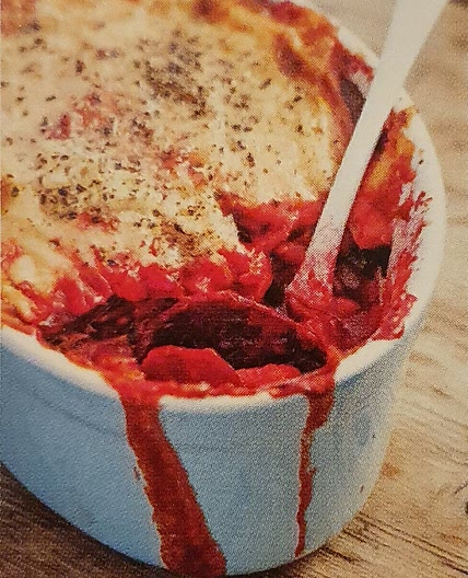 Smoked haddock and beetroot gratin
