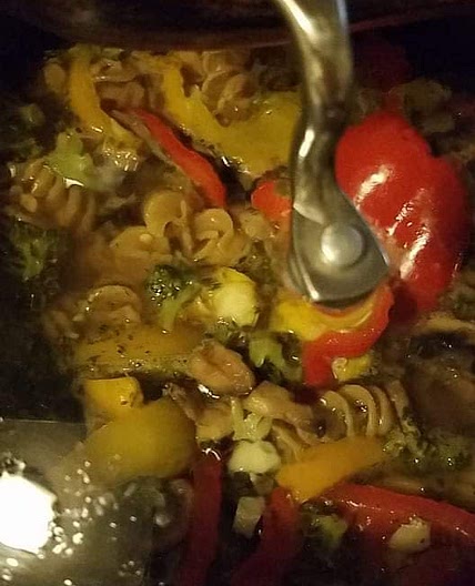 Garlic Veggie Rotini soup