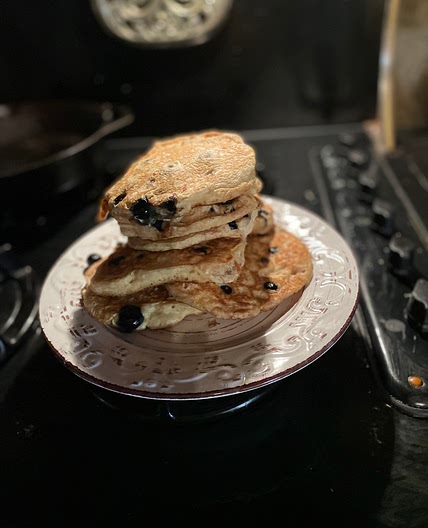 Blueberry Sourdough Pancakes