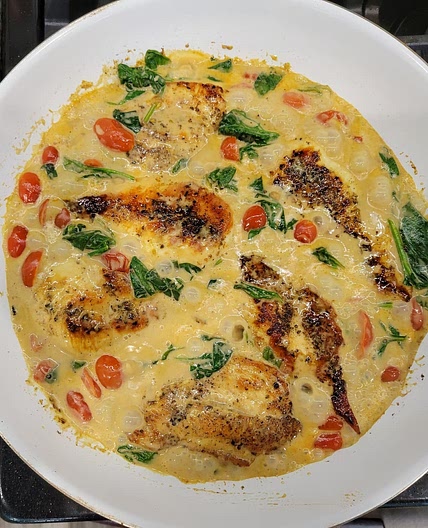 Skinny Creamy Tuscan Chicken