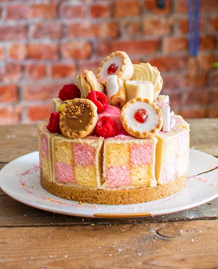 Battenberg No-Bake Cheesecake