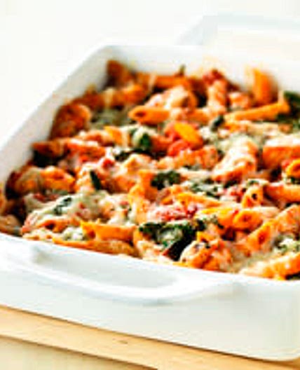 Three-Cheese Chicken Penne Pasta Bake