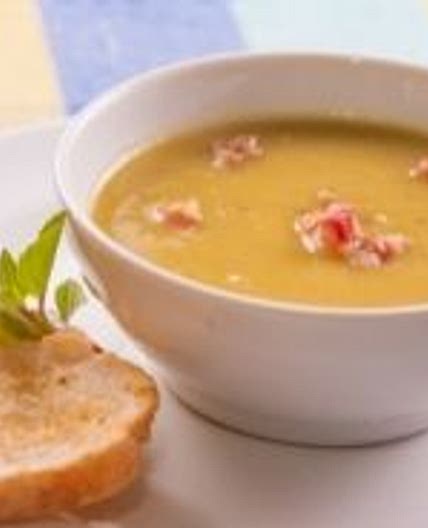 Potato and smoked bacon soup