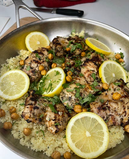 Zataar roasted chicken and Couscous 