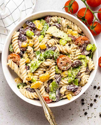 Protein Pasta Salad (low-calorie, vegan)