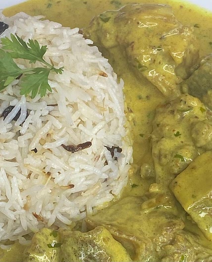 Cream Base Beef with Raisin Rice