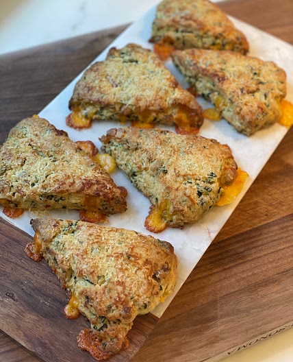Cheddar Bacon Kale Scones