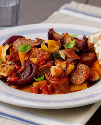 Mediterranean veg, Chorizo and Chicken