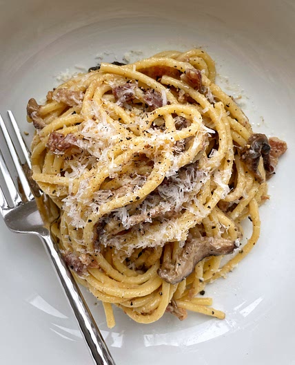 Bacon and Mushroom Carbonara — Wake & Jake