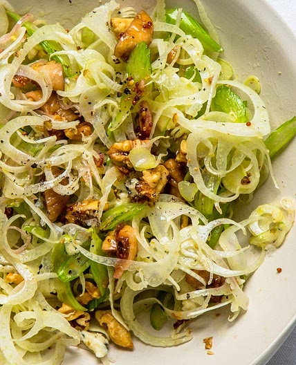 Fennel-Celery Salad with Blue Cheese and Walnuts Recipe