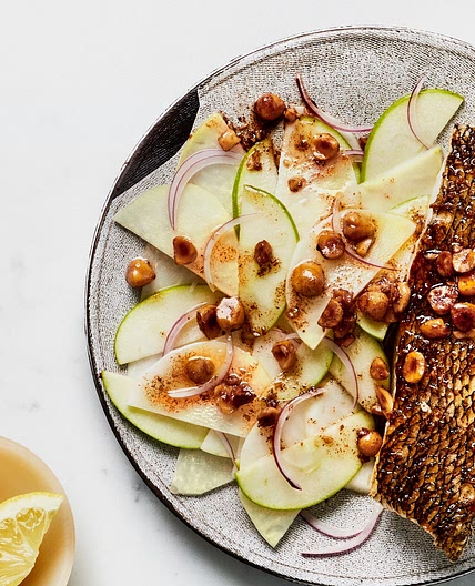 Crispy Fish with Brown Butter Sauce and Kohlrabi Salad