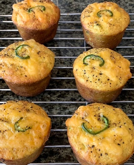 Patsy Ann's Cauliflower Jalapeño Cheesy Cornbread muffins