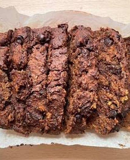 Paleo Chocolate Chunk Tahini Banana Bread (Vegan)