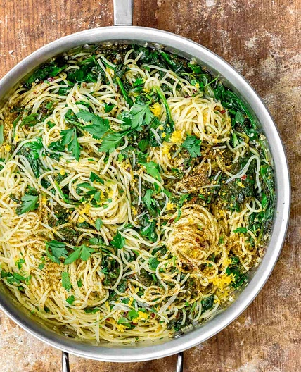 Za'atar Garlic Spinach Pasta