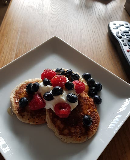 Healthy Blueberry Pancakes with Buttermilk