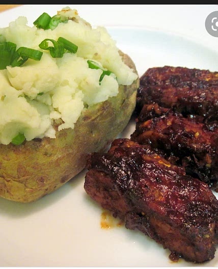 Pork ribs and Baked potatoes