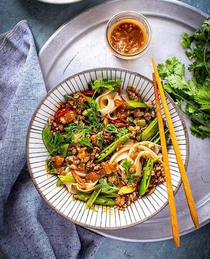 Peanut Butter Satay Pork Noodles