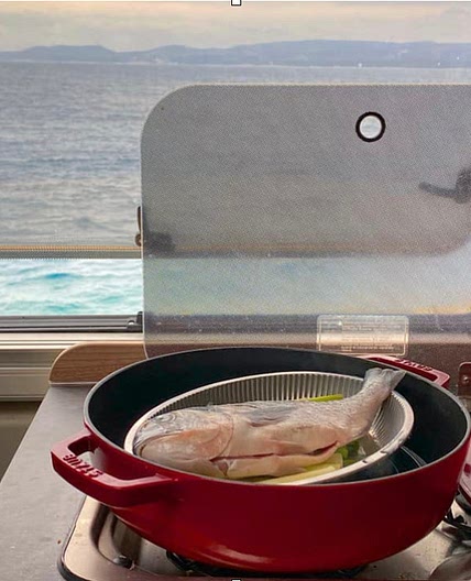 Steamed Dorada with pepper/ginger sauce