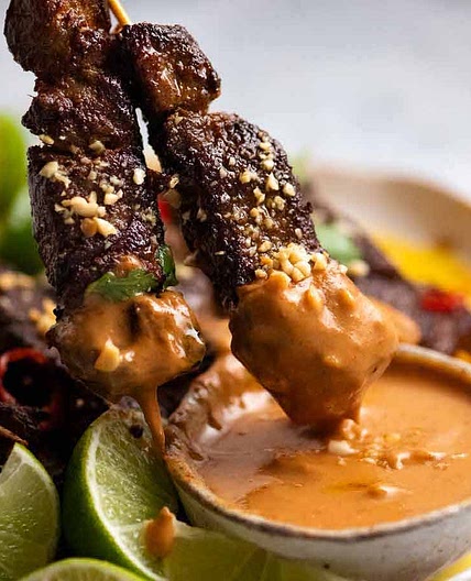Beef Satay with Thai Peanut Sauce