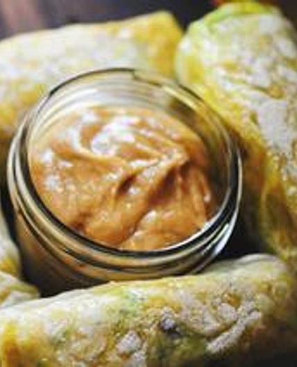Pan Fried Red Lentil Spring Rolls + Lemon-Ginger Tahini Dipping Sauce (Gluten-Free, Vegan)