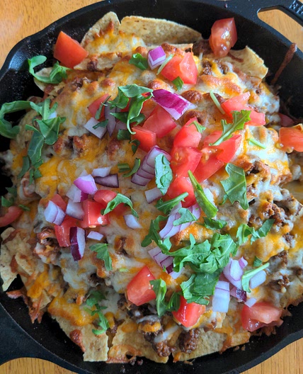 Double Decker Nachos in Cast Iron